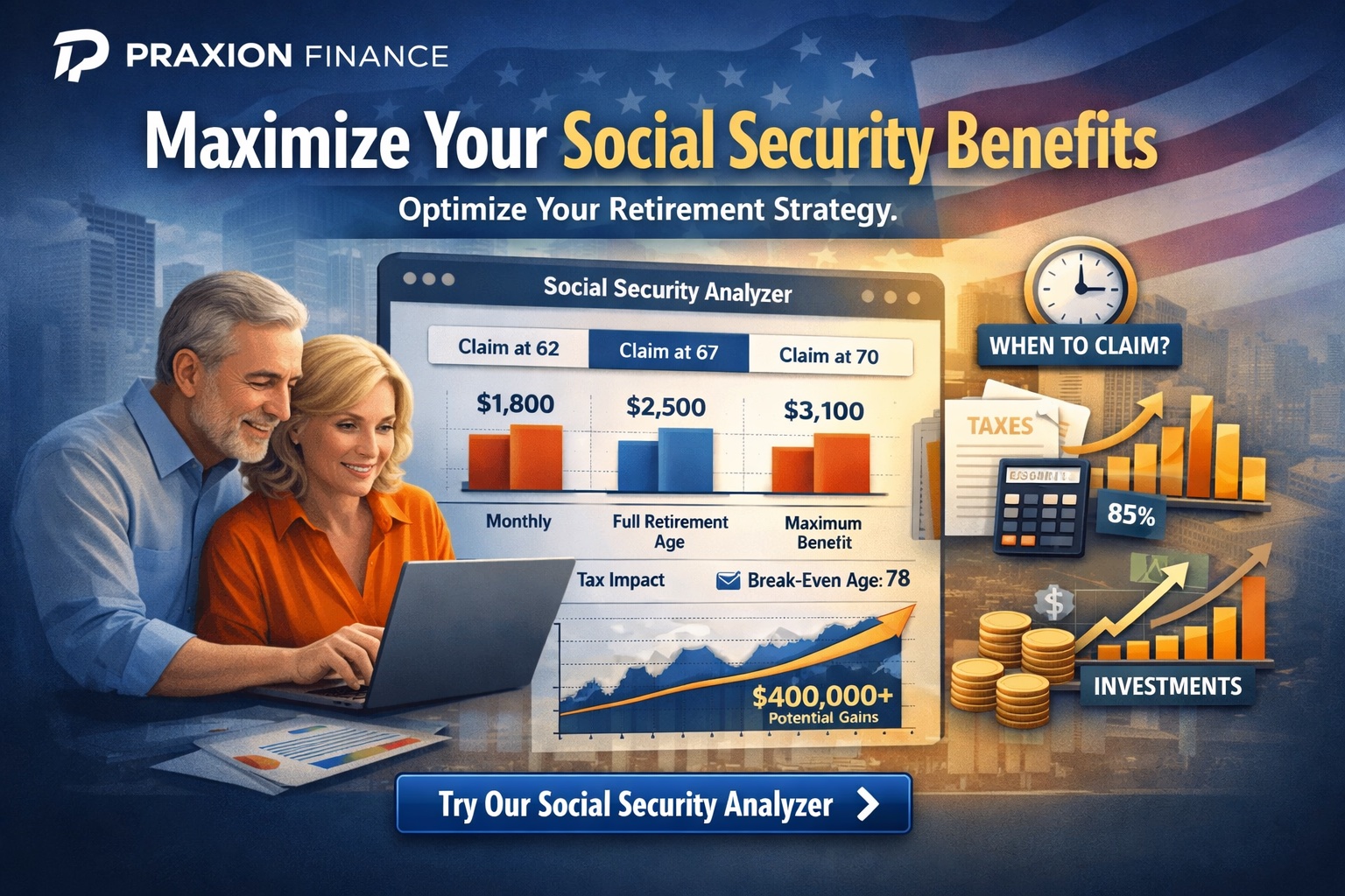 Social Security Analyzer Guide: Claiming, Taxes & Longevity